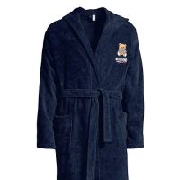 Moschino Men's Teddy Bear Hooded Robe Navy Blue
