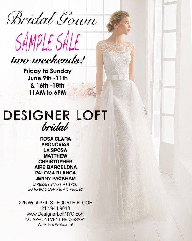 Designer Loft Bridal Gown Sample Sale, New York, June 2017