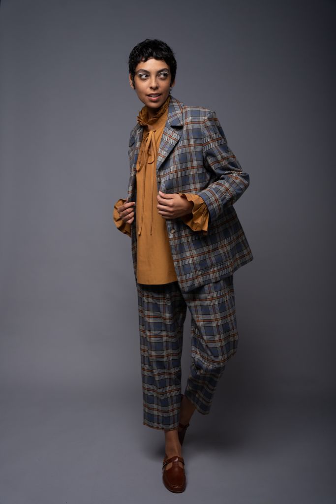 Grammar - Boxy Blazer Sample - Tartan - Oversized M