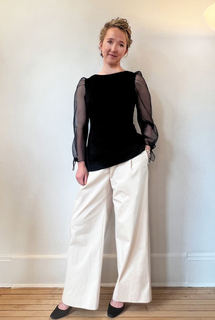 Grammar - Allusion Shirt - Black Sateen/Organza - Sample Size 4/6
