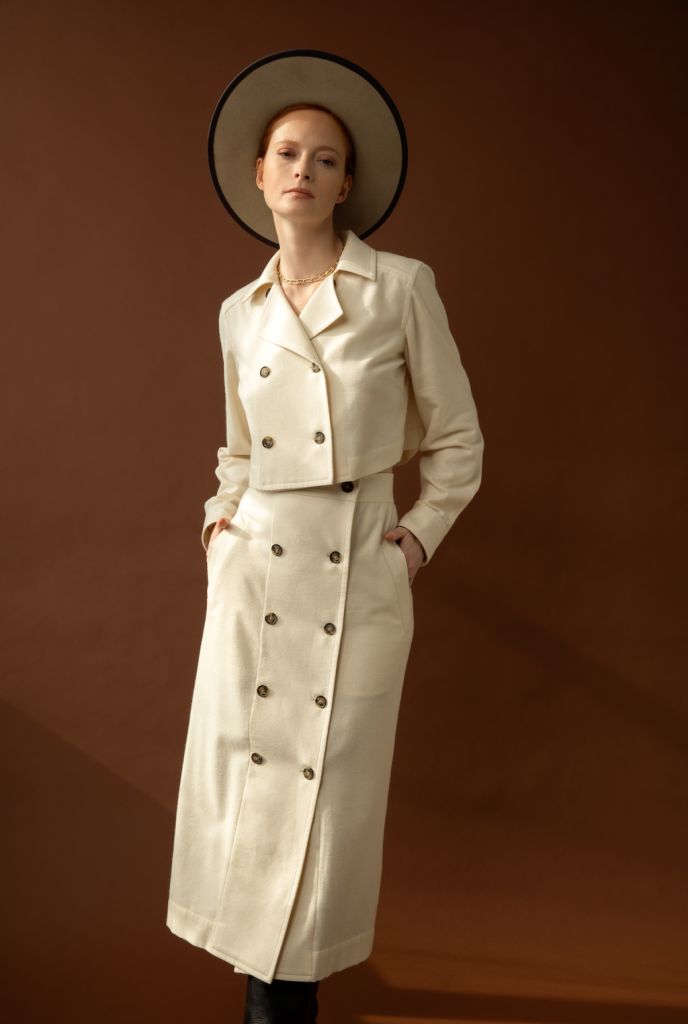 Grammar - The Portmanteau Skirt - Natural Flannel - Size 6